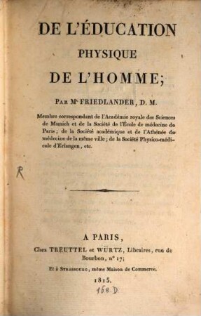 De l'éducation physique de l'homme