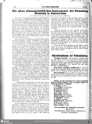 Die alten wissenschaftlichen Instrumente der Sammlung Mensing in Amsterdam