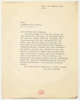 Brief an Willy Rehberg : 15.11.1930