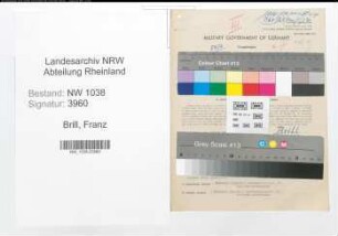 Entnazifizierung Franz Brill , geb. 13.08.1886 (Beamter)