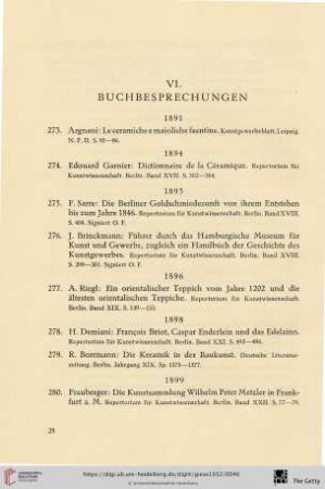 VI. Buchbesprechungen (Nr. 273 - 322)