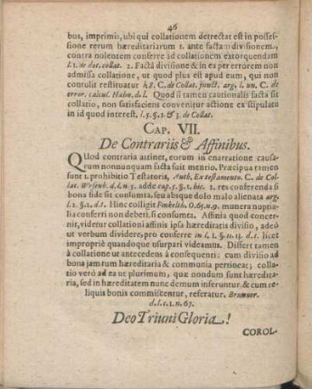 Cap. VII. De Contrariis & Affinibus.