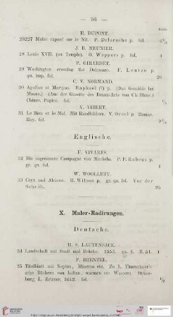X. Maler-Radirungen (Nr. 23234 - 23338)