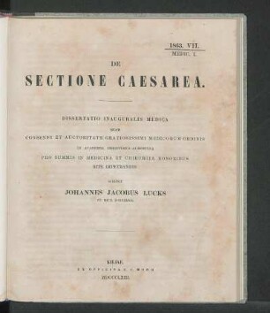 De Sectione Caesarea.