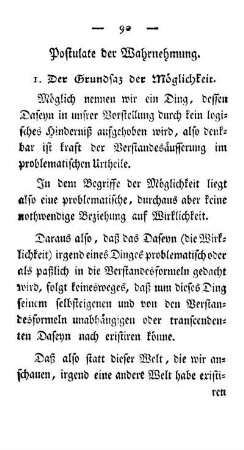 Postulate der Wahrnehmung.