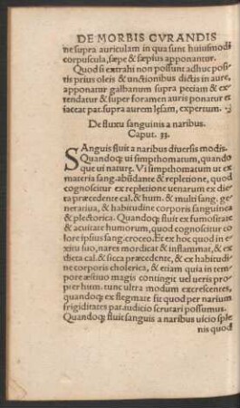 De fluxu sanguinis a naribus. Caput. 33.