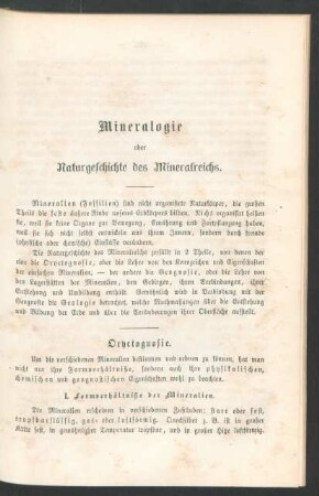 Mineralogie oder Naturgeschichte des Mineralreichs.