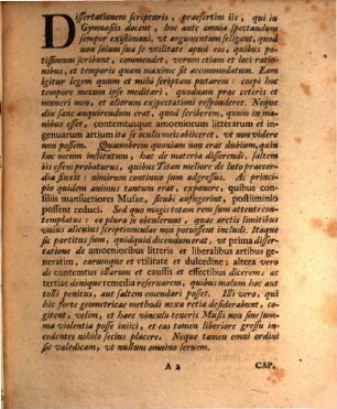 De amoeniorum litterarum et liberalium artium contemtu : Diss. I.