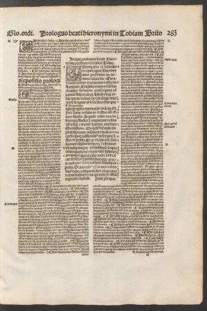 Incipit prologus beati Hieronymi presbyteri in librum Tobiae.