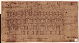 Königliches Residenzschloss Posen, Posen: Längsschnitt Korridore Südseite 1:100