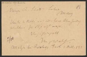 Brief an B. Schott's Söhne : 01.10.1895