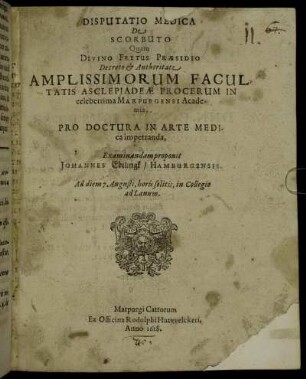 Disputatio Medica De Scorbuto