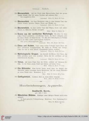 Handzeichnungen, Aquarelle (Nr. 379 - 432)
