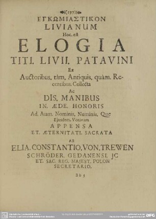 Elogia Titi. Livii. Patavini