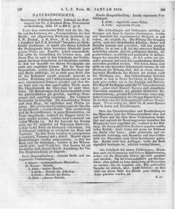 Blum, J. R.: Lehrbuch der Oryktognosie. Stuttgart: Schweizerbart 1832 Auch u. d. T.: Naturgeschichte der drei Reiche. Bd. 2
