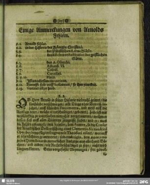 Einige Anmerckungen von Arnolds Fehlern