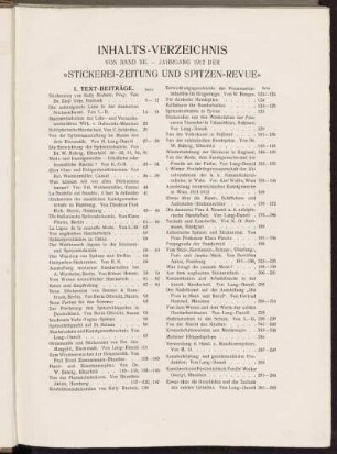 Inhalts-Verzeichnis I. Text-Beiträge