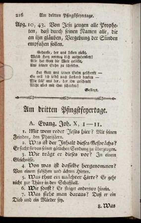 Am dritten Pfingstfeyertage.