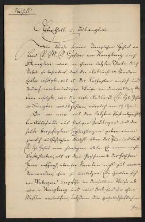 Abschrift über den Aufenthalt in Shanghai vom 25.04.1898