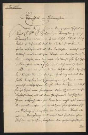 Abschrift über den Aufenthalt in Shanghai vom 25.04.1898