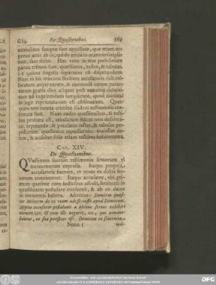 Cap. XIV. De Quaestionibus.