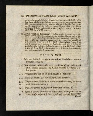 302-310, Decisio XVIII - XVIII