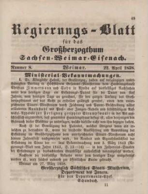 Nr. 8 : 22. April 1858
