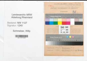 Entnazifizierung Willy Schmelzer , geb. 21.10.1910 (Berufsberater)