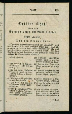 239-245, Erstes Kapitel. Von den Germanismen