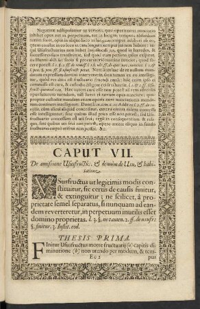 Caput VII. De amissione Ususfructus, et demum de Usu, et habitatione.