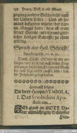 Die drey Haupt-Symbola