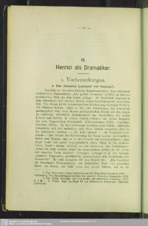 II. Henrici als Dramatiker