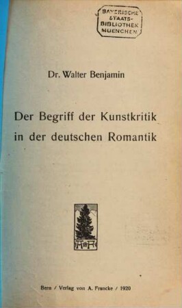 Der Begriff der Kunstkritik in der deutschen Romantik