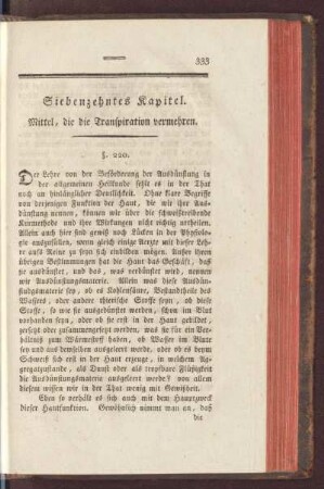 Siebenzehntes Kapitel. Mittel, die die Transpiration vermehren