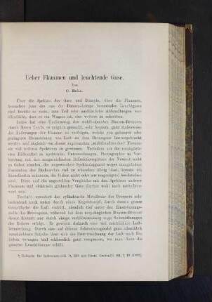 Ueber Flammen und leuchtende Gase