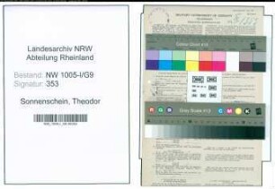 Entnazifizierung Theodor Sonnenschein , geb. 06.11.1921 (Hilfspostschaffner)