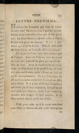 79-101, Lettre Neuvieme.