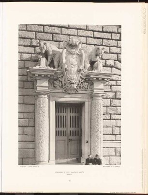 Volksbad Baerwaldstraße, Berlin: Ansicht Portal (aus: Neubauten der Stadt Berlin, Bd. I, 1902)