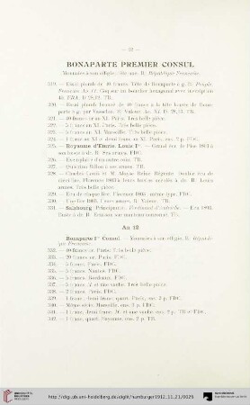 Bonaparte Premier Consul (No. 319 - 357)