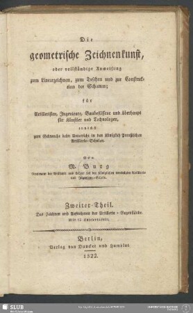 2: Das Zeichnen und Aufnehmen der Artillerie-Gegenstände : Mit 12 Kupfertafeln