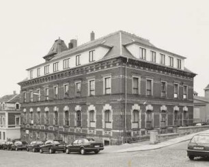 Mittweida, Berufsschule (1890, ehemaliges Postamt), Poststraße 13/ Ecke Schumannstraße, Eckansicht