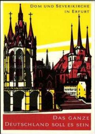 Postkarte der Serie "Das ganze Deutschland soll es sein", Motiv Erfurt