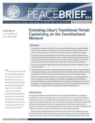 Extending Libya's transitional period: capitalizing on the constitutional moment