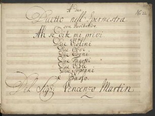 Ipermestra. Auszüge. Arr; S (2), cemb