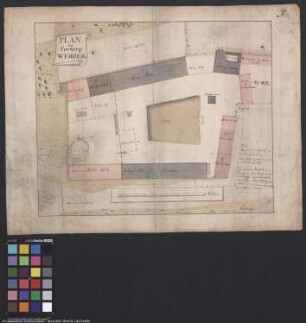 Plan von den Gebäuden des Vorwerkes Werder