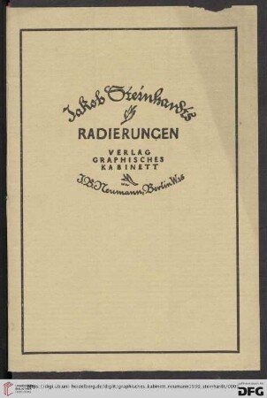Jakob Steinhardts Radierungen