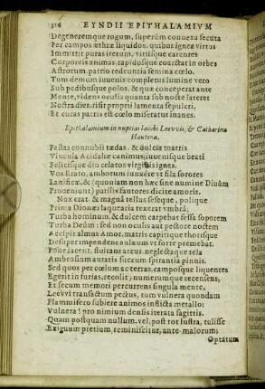 Epithalamium Leewico Dictum.