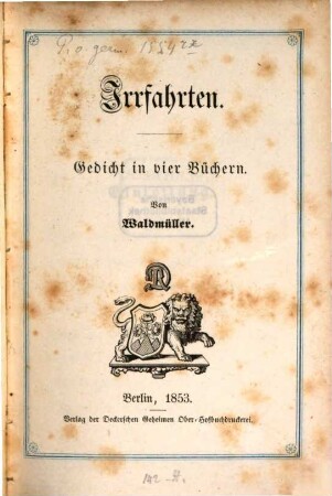 Irrfahrten : Gedicht in 4 Büchern