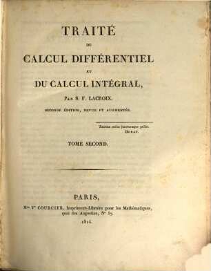 Traité du calcul différentiel et du calcul intégral, 2
