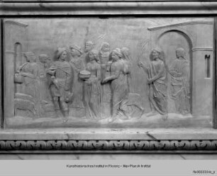 Wanddekoration der Cappella Badoer-Giustinian : Fries mit Szenen aus dem Leben Christi : Die Vertreibung der Händler aus dem Tempel